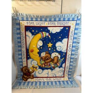 I wish tonight Moon quilted blanket 34"x43"